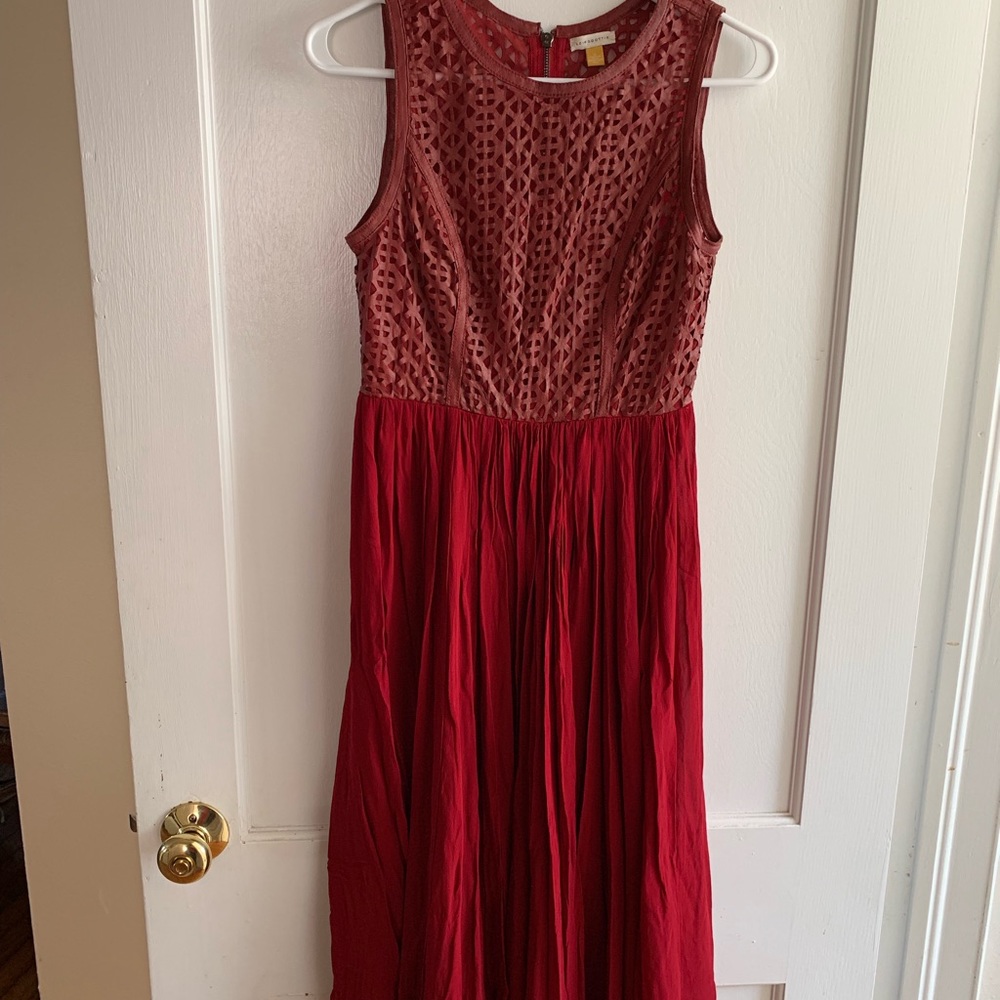 Anthropologie Leifsdottir Lasercut Leather Dress - Picture 7 of 8